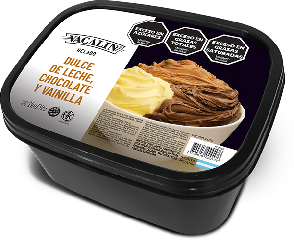 Helado Familiar Chocolate, Dulce de Leche Y Vainilla 2kg
